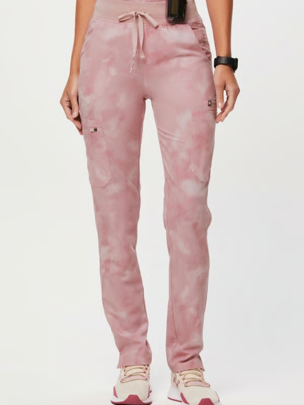 Figs Marbled Pink Yola Skinny Scrub Pants, Size Medium Petite, Limited Edition
